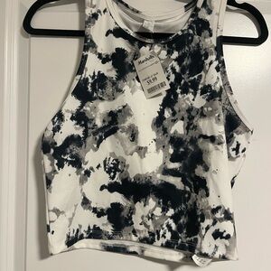 Black and White Women's Workout Top